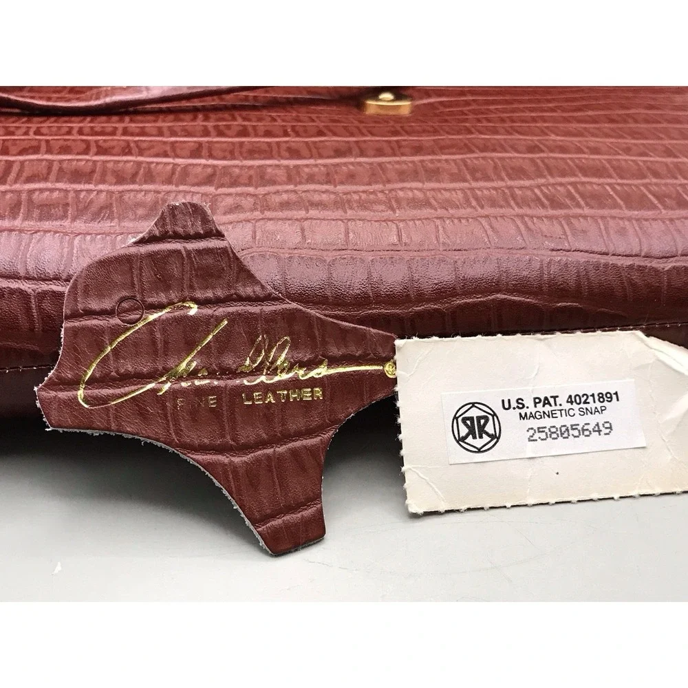 Clutch‎ Red Alligator Crocodile Genuine Leather Purse Bag 80's